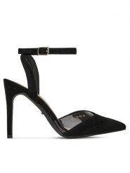 DeeZee Szpilki HT5846-46 Czarny. Czarne szpilki DeeZee, bez wzorów, z materiału, bez obcasa. Za 129.99 zł.