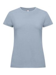 Clique New Classic-T Women – Klasyczny T-shirt z bawełny ringspun – Soft Blue. Niebieskie t-shirty damskie CLIQUE, l, bez wzorów, z bawełny, bez kołnierzyka. Za 104.58 zł.