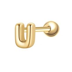 Glanzstücke München Piercing Litera U ze srebra próby 925 w kolorze zlotym Kolczyki 1 ct Damski. Żółte kolczyki damskie Glanzstücke München, pozłacane. Za 110.49 zł.