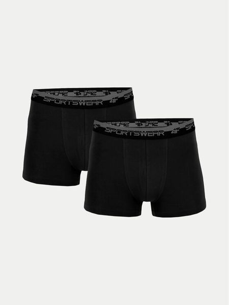 4F Komplet bokserek 4FWSS24UBXSM036 Czarny. Czarne bokserki męskie 4f, bez wzorów, z bawełny. Za 59.99 zł.