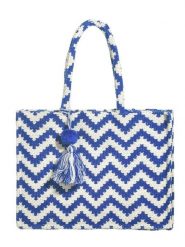 BLE Torebka w kolorze niebiesko-białym - 40 x 30 x 20 cm rozmiar: onesize. Białe torebki klasyczne damskie BLE, z aplikacjami, z bawełny, bez dodatków. Za 165.55 zł.