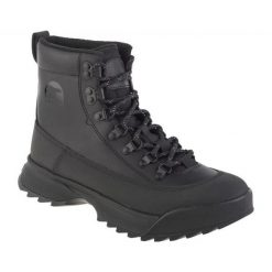 Buty Sorel Scout 87 Pro Wp M 2048811010 czarne. Czarne buty trekkingowe męskie na zimę, z materiału, bez zapięcia. Za 949.66 zł.