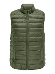 ONLY & SONS Kamizelka pikowana "Noa" w kolorze zielonym rozmiar: L. Zielone kamizelki męskie Only & Sons, l. Za 126.45 zł.