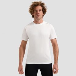 Funkcjonalna koszulka męska Rogelli PROMOTION. Białe t-shirty sportowe męskie Rogelli, m, bez ramiączek, do biegania. Za 48.00 zł.