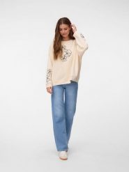 Vero Moda Bluza w kolorze beżowym rozmiar: S. Brązowe bluzy z nadrukiem damskie Vero Moda, s, z bawełny. Za 129.95 zł.