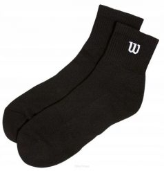 Skarpety tenisowe Wilson Quarter Sock 1P. Czarne skarpetki damskie Wilson, bez wzorów, z bawełny. Za 49.00 zł.