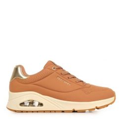 Buty sportowe damskie Skechers Uno Golden Air. Brązowe buty sportowe na co dzień damskie Skechers, bez wzorów, z materiału. Za 338.00 zł.