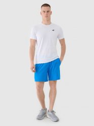 4F Spodenki treningowe szybkoschnące męskie - niebieskie S. Niebieskie szorty sportowe męskie 4f, l, z dzianiny, na fitness i siłownię. Za 99.99 zł.
