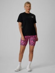 4F Legginsy kolarki dzianinowe damskie - różowe L. Czerwone legginsy damskie 4f, na lato, l, bez wzorów, z dzianiny. Za 79.99 zł.