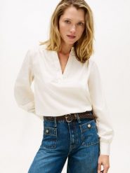 Tommy Hilfiger Bluzka tunika Kobiety Bawełna beżowy, 44. Brązowe tuniki damskie Tommy Hilfiger, do pracy, uniwersalny, bez wzorów, z bawełny, biznesowe, bez kołnierzyka, bez ramiączek. Za 229.95 zł.