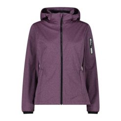 Damska kurtka turystyczna z kapturem CMP. Fioletowe kurtki damskie CMP, l, bez wzorów, z softshellu, z kapturem. Za 349.40 zł.