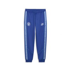 Męskie spodnie Manchester City KING Anthem PUMA. Niebieskie spodnie materiałowe męskie Puma, bez wzorów, z materiału, klasyczne, z standardowym stanem. Za 329.00 zł.