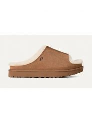 UGG Skórzane kapcie "Greenport" w kolorze jasnobrązowym rozmiar: 41. Brązowe kapcie damskie Ugg, ze skóry. Za 460.12 zł.