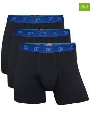CR7 Bokserki (3 pary) w kolorze czarnym rozmiar: XL. Czarne bokserki męskie CR7, bez wzorów. Za 79.45 zł.