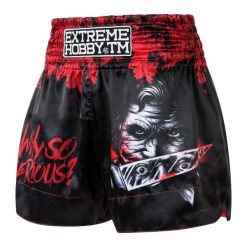 Spodenki Muay Thai męskie EXTREME HOBBY WHY SO SERIOUS. Czarne szorty męskie EXTREME HOBBY, z poliesteru, bez kołnierzyka. Za 209.00 zł.