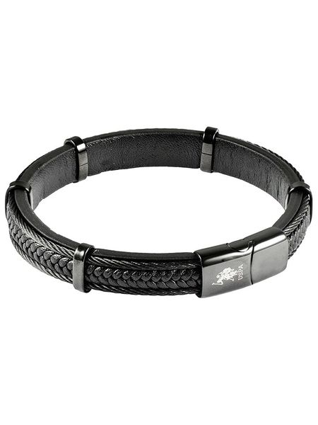 U.S. Polo Assn. Skórzana bransoletka w kolorze czarnym rozmiar: onesize. Czarne biżuteria dla mężczyzn U.S. Polo Assn., ze stali. Za 86.99 zł.