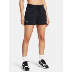 Spodenki Damskie Under Armour Sportowe Bawełna z Polarem Fleece Short. Czarne spodenki sportowe damskie Under Armour, z bawełny, na fitness i siłownię. Za 169.99 zł.