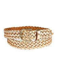 More & More Skórzany pasek w kolorze złotym rozmiar: L/XL. Żółte paski damskie MORE & MORE, bez wzorów, z materiału. Za 69.99 zł.