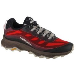 Buty Merrell Moab Speed M J067539 czerwone. Czerwone buty trekkingowe męskie z materiału, bez zapięcia. Za 730.36 zł.