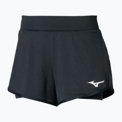 Spodenki damskie Mizuno Flex. Czarne szorty damskie Mizuno, bez wzorów, z elastanu, eleganckie. Za 149.99 zł.