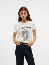 Vero Moda Koszulka w kolorze czarnym rozmiar: XS. Białe bluzki damskie Vero Moda, xs, bez wzorów, z bawełny, bez kołnierzyka, bez ramiączek. Za 57.06 zł.