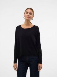 Vero Moda Sweter w kolorze czarnym rozmiar: L. Czarne swetry klasyczne damskie Vero Moda, l, z włókna, bez kołnierzyka. Za 118.95 zł.