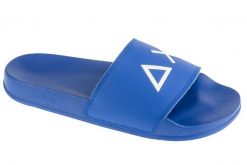 Klapki na basen męskie, Slippers Logo. Niebieskie klapki i japonki męskie SUN68, z materiału. Za 109.99 zł.