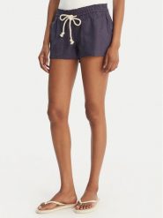 Roxy Szorty materiałowe Oceanside ARJNS03007 Granatowy Regular Fit. Niebieskie szorty damskie Roxy, bez wzorów, ze lnu. Za 169.99 zł.