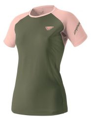 DYNAFIT Koszulka funkcyjna "ALPINE PRO" w kolorze oliwkowo-jasnoróżowym rozmiar: 38. Brązowe bluzki sportowe damskie Dynafit, z materiału, bez kołnierzyka, bez ramiączek. Za 135.49 zł.