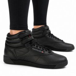 Buty damskie sneakersy sportowe Reebok SS-F/S HI. Czarne buty sportowe na co dzień damskie Reebok, bez wzorów, z jeansu, trekkingowe. Za 259.00 zł.