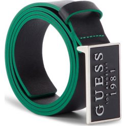 Pasek Męski GUESS - M92Z37 L0M50 S JBLK. Czarne paski męskie Guess, z aplikacjami, ze skóry. W wyprzedaży za 189.00 zł.