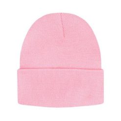 Jednokolorowa Czapka Zimowa Typu Beanie – Zimowa - Jasnoróżowa. Czerwone czapki męskie His Story, na jesień, bez wzorów. Za 40.00 zł.