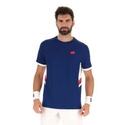 Koszulka tenisowa męska Lotto Squadra III Tee. Niebieskie t-shirty sportowe męskie Lotto, m, z materiału, bez ramiączek, na fitness i siłownię. Za 145.00 zł.
