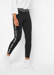 Legginsy szybkoschnące, 7/8. Czarne legginsy damskie bonprix, bez wzorów. Za 109.99 zł.
