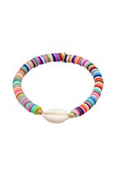 Elli Damski Trend perły kolorowe z muszlą Kauri w srebrze próby 925 Sterling Silver Bransoletki 1 ct. Szare bransoletki damskie Elli, pozłacane. Za 173.39 zł.