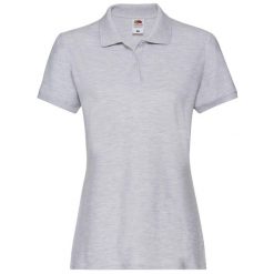 Damska Koszulka Polo Premium Heather. Szare bluzki sportowe damskie Fruit of the Loom, xl, bez wzorów, bez ramiączek. Za 80.99 zł.