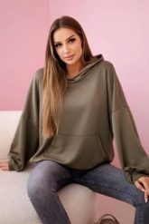 Bluza z kapturem masełko khaki. Brązowe bluzy z kapturem damskie KESI, l, z elastanu. Za 204.91 zł.
