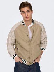 Only & Sons Kurtka bomber 22025423 Beżowy Regular Fit. Brązowe kurtki męskie Only & Sons, l, bez wzorów, z syntetyku, bez kaptura. Za 219.99 zł.
