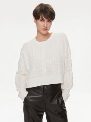 ONLY Sweter Malena 15309262 Biały Regular Fit. Białe swetry klasyczne damskie Only, l, z syntetyku, bez kołnierzyka. Za 99.99 zł.