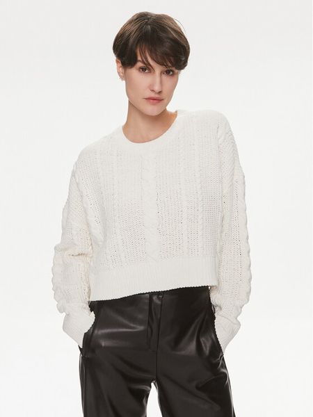 ONLY Sweter Malena 15309262 Biały Regular Fit. Białe swetry klasyczne damskie Only, l, z syntetyku, bez kołnierzyka. Za 79.99 zł.