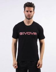 Unisex T-shirt Givova Spot 100% bawełna, krótki rękaw, nadruk logo. Czarne t-shirty męskie Givova, na lato, m, bez wzorów, z bawełny, bez kołnierzyka. Za 52.75 zł.