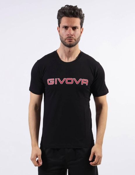 Unisex T-shirt Givova Spot 100% bawełna, krótki rękaw, nadruk logo. Czarne t-shirty damskie Givova, na lato, m, bez wzorów, z bawełny, bez kołnierzyka. Za 52.75 zł.