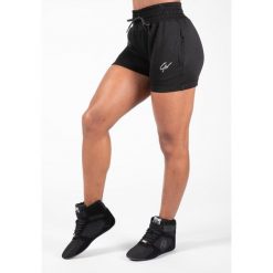 Spodenki fitness damskie Gorilla Wear Pixley Sweatshorts. Czarne spodenki sportowe damskie GORILLA WEAR, bez wzorów, sportowe. Za 169.50 zł.