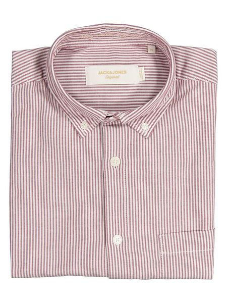 Jack & Jones Koszula "Ornorrebro" w kolorze biało-czerwonym rozmiar: XL. Białe koszule męskie Jack & Jones, xl, bez wzorów, bez kołnierzyka, bez ramiączek. Za 93.07 zł.