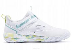 Buty do badmintona Kawasaki K1B11-B3412. Białe buty sportowe na co dzień damskie Kawasaki, z gumy, bez zapięcia. Za 599.00 zł.