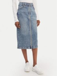 Calvin Klein Jeans Spódnica jeansowa LV047E710G Niebieski Regular Fit. Niebieskie spódniczki damskie Calvin Klein Jeans, bez wzorów, z bawełny. Za 649.99 zł.