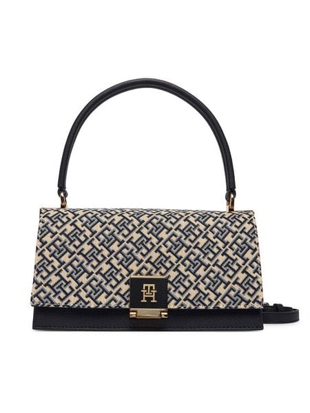 Tommy Hilfiger Torebka Th Her Med Crossover Jacqu AW0AW18638 Granatowy. Niebieskie torebki klasyczne damskie Tommy Hilfiger, bez wzorów, ze skóry, bez dodatków. Za 629.99 zł.