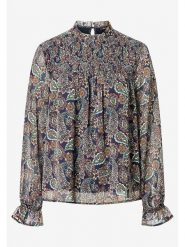 More & More Bluzka w kolorze granatowo-beżowym rozmiar: 36. Brązowe bluzki damskie MORE & MORE, bez wzorów, bez kołnierzyka, bez ramiączek. Za 69.99 zł.