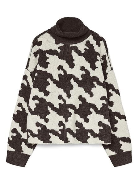 Vero Moda Golf w kolorze kremowo-ciemnobrązowym rozmiar: XL. Brązowe golfy damskie Vero Moda, s, bez wzorów, z materiału, bez ramiączek. Za 121.80 zł.