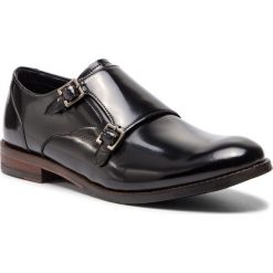 Półbuty CLARKS - Edward Monk Black Leather. Czarne buty wizytowe męskie Clarks, z materiału, bez zapięcia. W wyprzedaży za 269.00 zł.